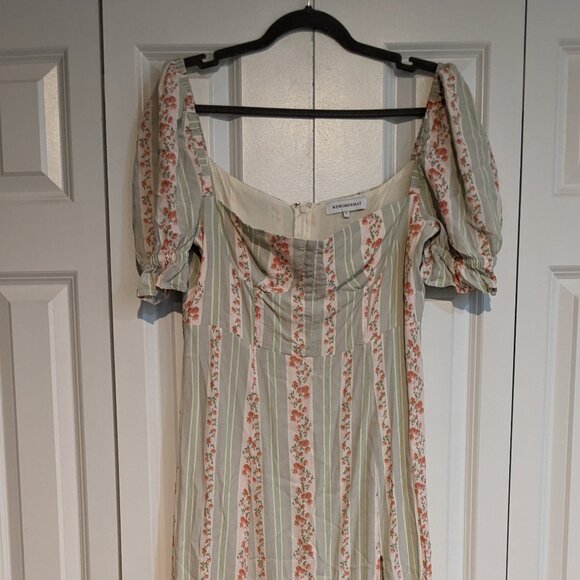 We Wore What Rosewood Cap Sleeve A-line Gown Midi Dress Multicolor Size 14 - Picture 10 of 10